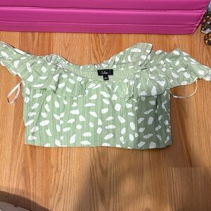 Lulu's Mint Green Ruffle Blouse